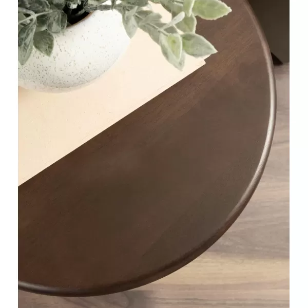 Kate and Laurel Erys MidCentury Modern Round Side Table 16 x 16 x 20 Dark Brown Transitional Wood End Table for Use as Bedroom Nightstand or Living Room Accent TableDark Brown