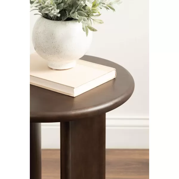 Kate and Laurel Erys MidCentury Modern Round Side Table 16 x 16 x 20 Dark Brown Transitional Wood End Table for Use as Bedroom Nightstand or Living Room Accent TableDark Brown