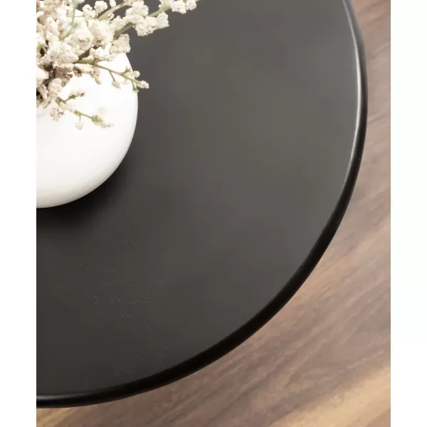 Kate and Laurel Erys MidCentury Modern Round Side Table 16 x 16 x 20 Dark Brown Transitional Wood End Table for Use as Bedroom Nightstand or Living Room Accent TableBlack