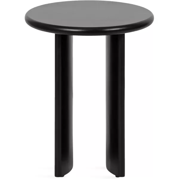 Kate and Laurel Erys MidCentury Modern Round Side Table 16 x 16 x 20 Dark Brown Transitional Wood End Table for Use as Bedroom Nightstand or Living Room Accent TableBlack