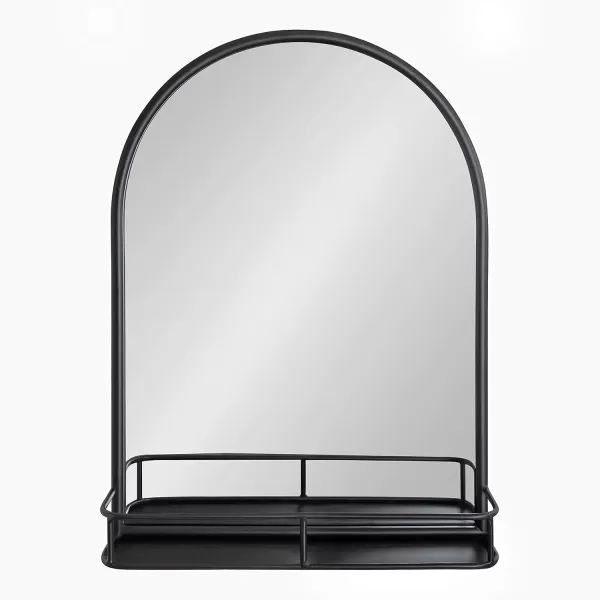 imageKate and Laurel Estero Modern Arched Mirror with Shelf 20 x 28 Gold Transitional Arch Mirror for WallBlack