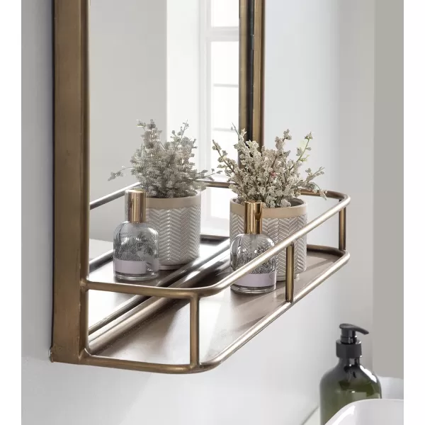 imageKate and Laurel Estero Modern Arched Mirror with Shelf 20 x 28 Gold Transitional Arch Mirror for WallGold