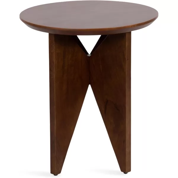 Kate and Laurel Faiza Modern Wooden Round Side Table 18 x 18 x 20 Black Transitional Wood End Table for Use as Bedroom Nightstand or Living Room Accent TableWalnut Brown