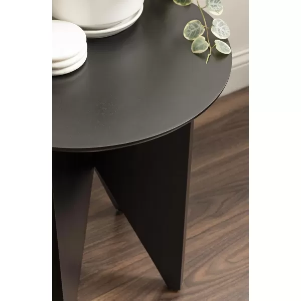 Kate and Laurel Faiza Modern Wooden Round Side Table 18 x 18 x 20 Black Transitional Wood End Table for Use as Bedroom Nightstand or Living Room Accent TableBlack