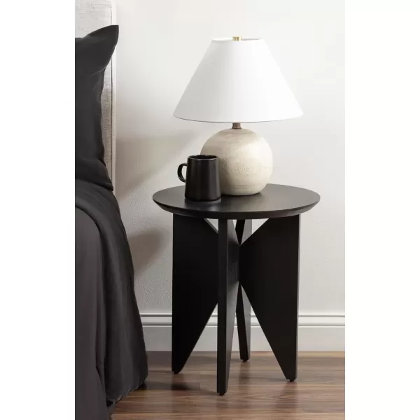 Kate and Laurel Faiza Modern Wooden Round Side Table 18 x 18 x 20 Black Transitional Wood End Table for Use as Bedroom Nightstand or Living Room Accent TableBlack
