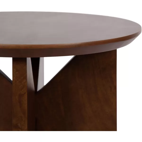 Kate and Laurel Faiza Modern Wooden Round Side Table 18 x 18 x 20 Black Transitional Wood End Table for Use as Bedroom Nightstand or Living Room Accent TableWalnut Brown