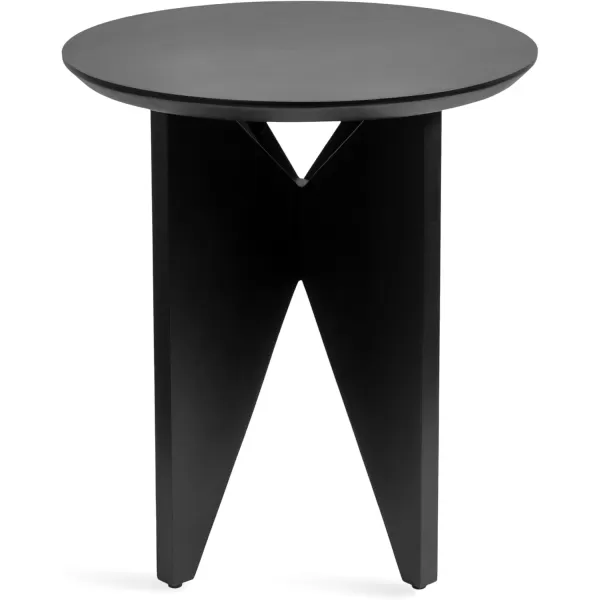Kate and Laurel Faiza Modern Wooden Round Side Table 18 x 18 x 20 Black Transitional Wood End Table for Use as Bedroom Nightstand or Living Room Accent TableBlack