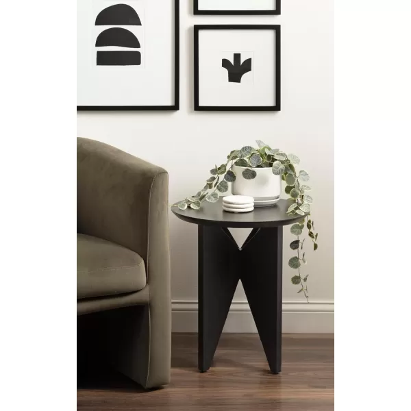 Kate and Laurel Faiza Modern Wooden Round Side Table 18 x 18 x 20 Black Transitional Wood End Table for Use as Bedroom Nightstand or Living Room Accent TableBlack