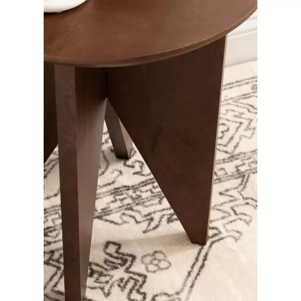 Kate and Laurel Faiza Modern Wooden Round Side Table 18 x 18 x 20 Black Transitional Wood End Table for Use as Bedroom Nightstand or Living Room Accent TableWalnut Brown