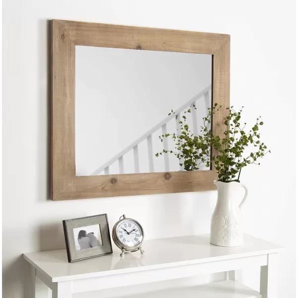 Kate and Laurel Garvey Wood Framed Wall Mirror 36x30 Rustic BrownRustic Brown