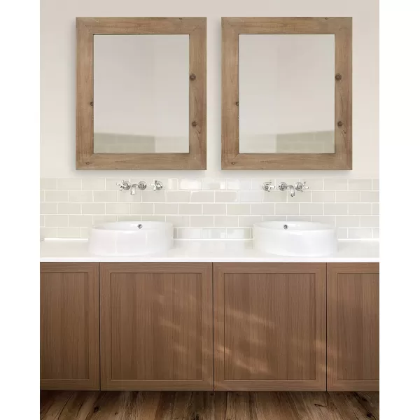 Kate and Laurel Garvey Wood Framed Wall Mirror 36x30 Rustic BrownRustic Brown