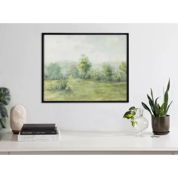 Kate and Laurel George Inness Landscape Framed Wall Art 20x16 Black Soft Nature Tree Landscape Art for WallBlack  Landscape