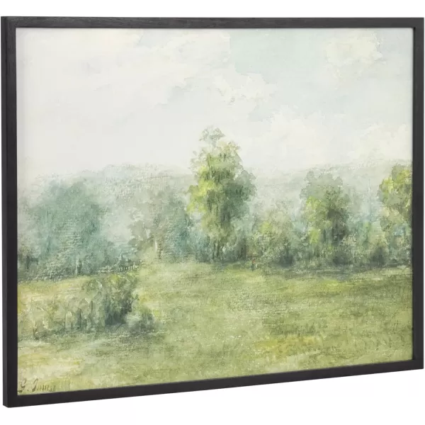 Kate and Laurel George Inness Landscape Framed Wall Art 20x16 Black Soft Nature Tree Landscape Art for WallBlack  Landscape