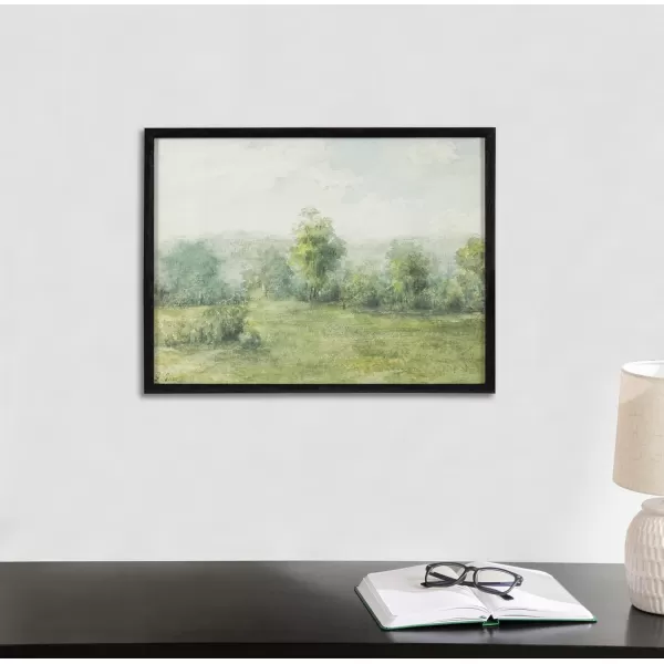 Kate and Laurel George Inness Landscape Framed Wall Art 20x16 Black Soft Nature Tree Landscape Art for WallBlack  Landscape