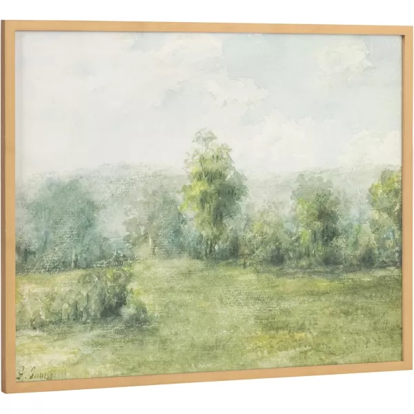 Kate and Laurel George Inness Landscape Framed Wall Art 20x16 Black Soft Nature Tree Landscape Art for WallGold  Landscape