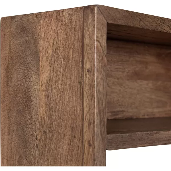 Kate and Laurel Georgie Rustic Wood Floating Desk 26 x 6 x 30 Rustic Brown Bohemian Computer Desk for Home Office with Folding DesignNatural