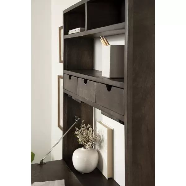 Kate and Laurel Georgie Rustic Wood Floating Desk 26 x 6 x 30 Rustic Brown Bohemian Computer Desk for Home Office with Folding DesignRustic Brown