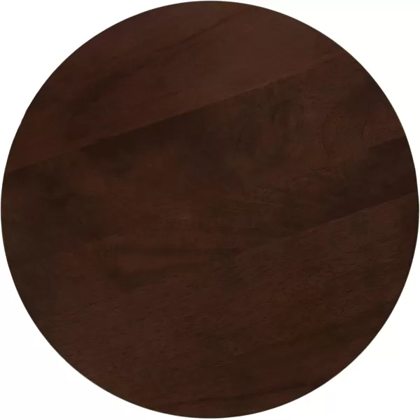 Kate and Laurel Gierson Modern Wooden Round Side Table 12 x 12 x 22 Dark Brown Transitional Scalloped Wood End Table for Use as Bedroom Nightstand or Living Room Accent TableDark Brown