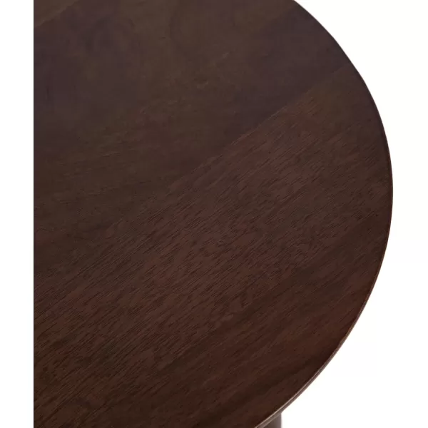 Kate and Laurel Gierson Modern Wooden Round Side Table 12 x 12 x 22 Dark Brown Transitional Scalloped Wood End Table for Use as Bedroom Nightstand or Living Room Accent TableDark Brown