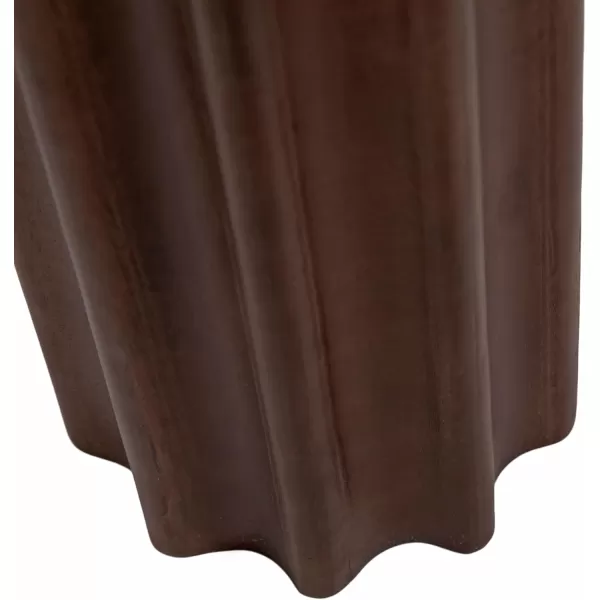 Kate and Laurel Gierson Modern Wooden Round Side Table 12 x 12 x 22 Dark Brown Transitional Scalloped Wood End Table for Use as Bedroom Nightstand or Living Room Accent TableDark Brown