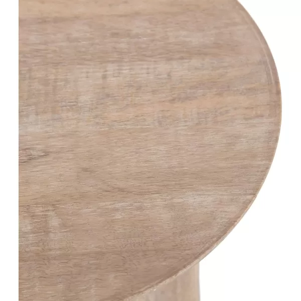 Kate and Laurel Gierson Modern Wooden Round Side Table 12 x 12 x 22 Dark Brown Transitional Scalloped Wood End Table for Use as Bedroom Nightstand or Living Room Accent TableNatural