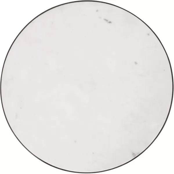 Kate and Laurel Gribben Modern Round Marble Side Table 14 x 14 x 24 White and Gray Gunmetal TripodBase Bedside Table for Display and Storage as a Bedroom Nightstand or Living Room Accent