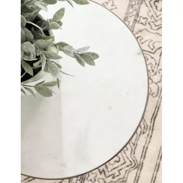 Kate and Laurel Gribben Modern Round Marble Side Table 14 x 14 x 24 White and Gray Gunmetal TripodBase Bedside Table for Display and Storage as a Bedroom Nightstand or Living Room Accent