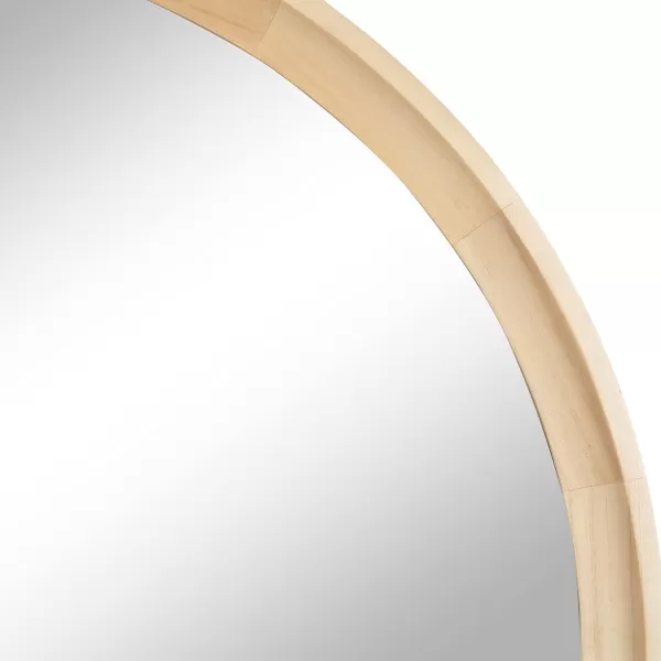 imageKate and Laurel Hatherleigh Modern Round Wooden Wall Mirror 34Inch Diameter Natural Wood Decorative Wood Circle Mirror for Use in Bathroom Entryway or BedroomNatural