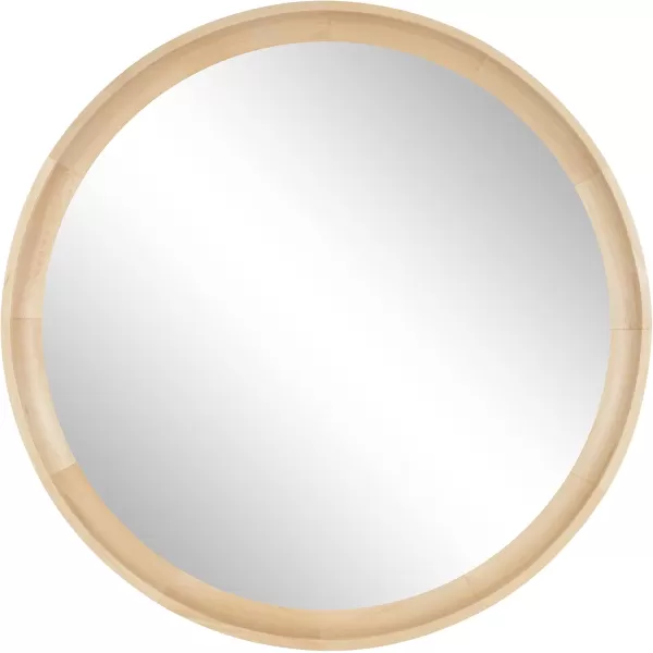 imageKate and Laurel Hatherleigh Modern Round Wooden Wall Mirror 34Inch Diameter Natural Wood Decorative Wood Circle Mirror for Use in Bathroom Entryway or BedroomNatural