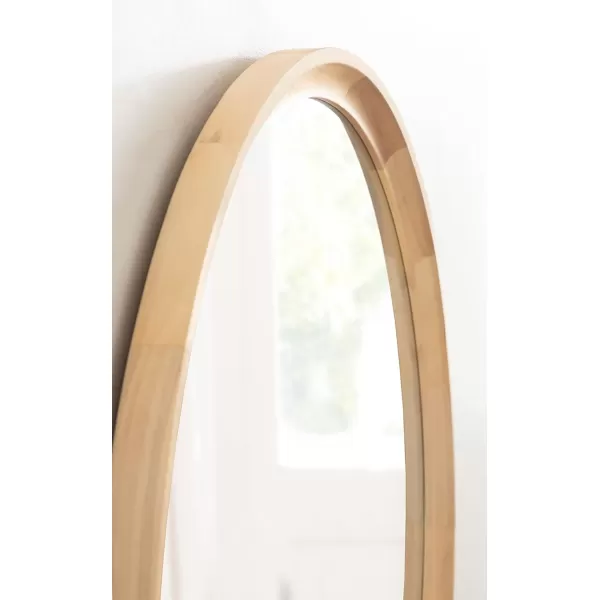 imageKate and Laurel Hatherleigh Modern Round Wooden Wall Mirror 34Inch Diameter Natural Wood Decorative Wood Circle Mirror for Use in Bathroom Entryway or BedroomNatural