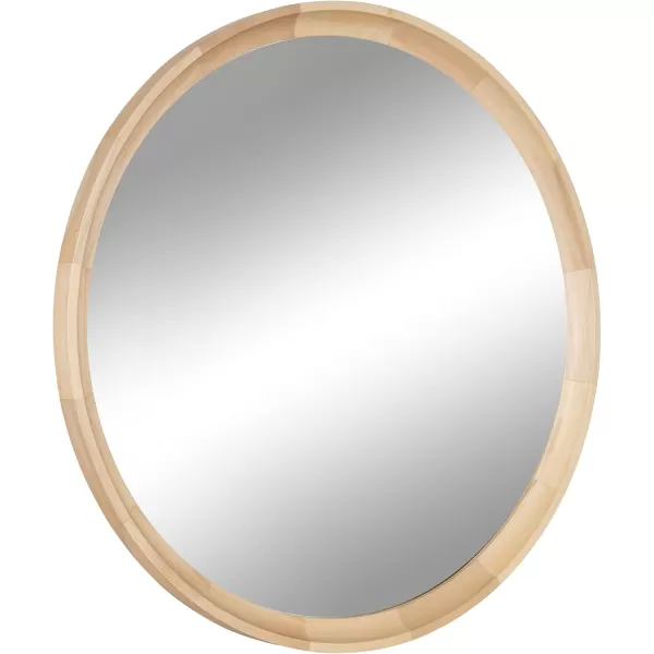 imageKate and Laurel Hatherleigh Modern Round Wooden Wall Mirror 34Inch Diameter Natural Wood Decorative Wood Circle Mirror for Use in Bathroom Entryway or BedroomNatural