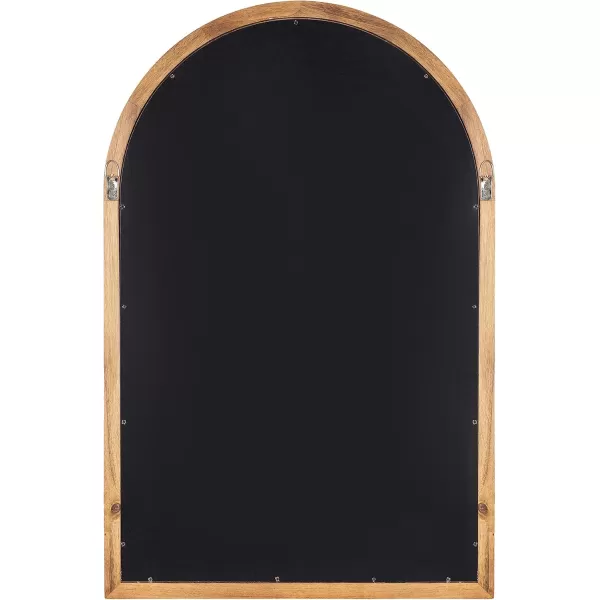 Kate and Laurel Hatherleigh Modern Transitional Arched Wooden Wall Mirror 24 x 36 Rustic Brown Decorative Wood Arch Mirror for Use in Bathroom Entryway or BedroomRustic Brown