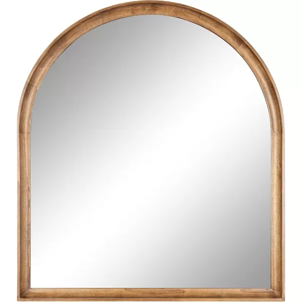 Kate and Laurel Hatherleigh Modern Transitional Arched Wooden Wall Mirror 24 x 36 Rustic Brown Decorative Wood Arch Mirror for Use in Bathroom Entryway or BedroomRustic Brown