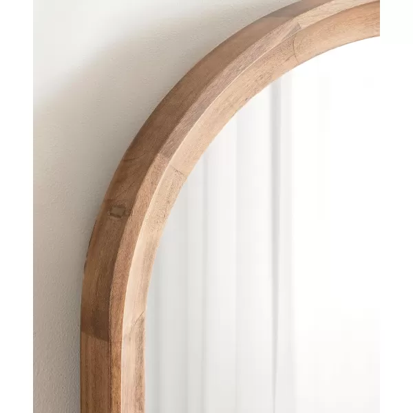 Kate and Laurel Hatherleigh Modern Transitional Arched Wooden Wall Mirror 24 x 36 Rustic Brown Decorative Wood Arch Mirror for Use in Bathroom Entryway or BedroomRustic Brown