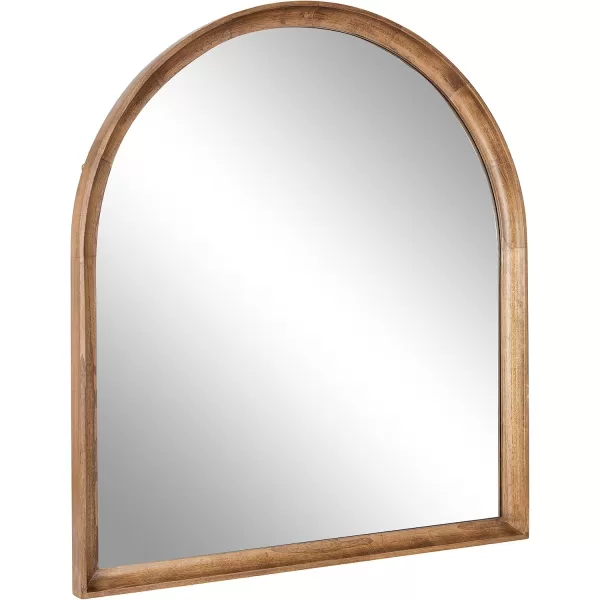 Kate and Laurel Hatherleigh Modern Transitional Arched Wooden Wall Mirror 24 x 36 Rustic Brown Decorative Wood Arch Mirror for Use in Bathroom Entryway or BedroomRustic Brown