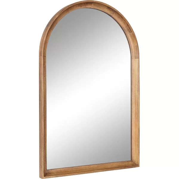 Kate and Laurel Hatherleigh Modern Transitional Arched Wooden Wall Mirror 24 x 36 Rustic Brown Decorative Wood Arch Mirror for Use in Bathroom Entryway or BedroomRustic Brown