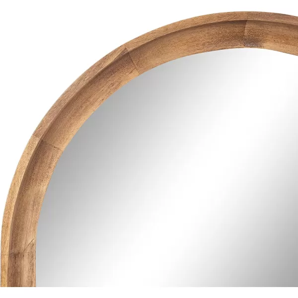 Kate and Laurel Hatherleigh Modern Transitional Arched Wooden Wall Mirror 24 x 36 Rustic Brown Decorative Wood Arch Mirror for Use in Bathroom Entryway or BedroomRustic Brown