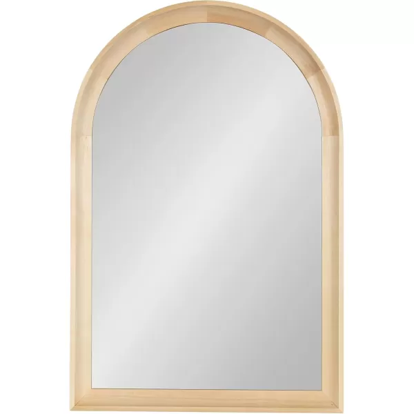 Kate and Laurel Hatherleigh Modern Transitional Arched Wooden Wall Mirror 24 x 36 Rustic Brown Decorative Wood Arch Mirror for Use in Bathroom Entryway or BedroomNatural