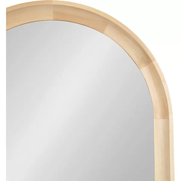 Kate and Laurel Hatherleigh Modern Transitional Arched Wooden Wall Mirror 24 x 36 Rustic Brown Decorative Wood Arch Mirror for Use in Bathroom Entryway or BedroomNatural