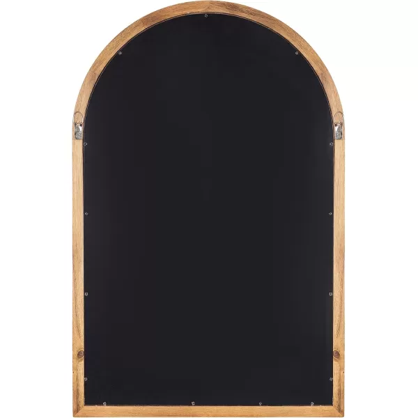 Kate and Laurel Hatherleigh Modern Transitional Arched Wooden Wall Mirror 24 x 36 Rustic Brown Decorative Wood Arch Mirror for Use in Bathroom Entryway or BedroomRustic Brown