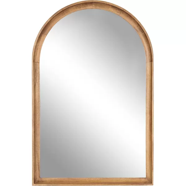 Kate and Laurel Hatherleigh Modern Transitional Arched Wooden Wall Mirror 24 x 36 Rustic Brown Decorative Wood Arch Mirror for Use in Bathroom Entryway or BedroomRustic Brown