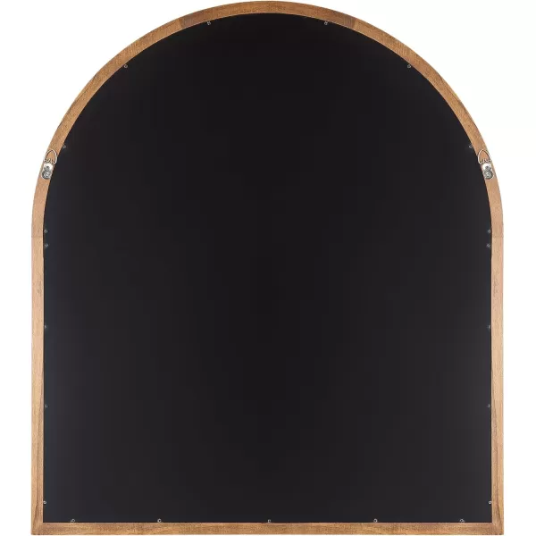 Kate and Laurel Hatherleigh Modern Transitional Arched Wooden Wall Mirror 24 x 36 Rustic Brown Decorative Wood Arch Mirror for Use in Bathroom Entryway or BedroomRustic Brown