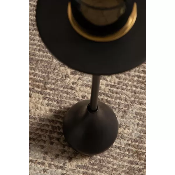 Kate and Laurel Hersi Decorative Modern Pedestal Drink Table 7 x 7 x 20 Black Cast Aluminum Mini Table with Teardrop Base for Use as Small Plant Stand or Living Room Martini TableBlack