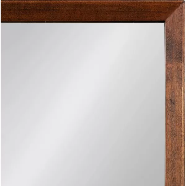 imageKate and Laurel Hinter MidCentury Framed Wall Mirror with Pocket Shelf 24 x 24 Walnut Brown Organizing Mail Holder and Wall Hooks