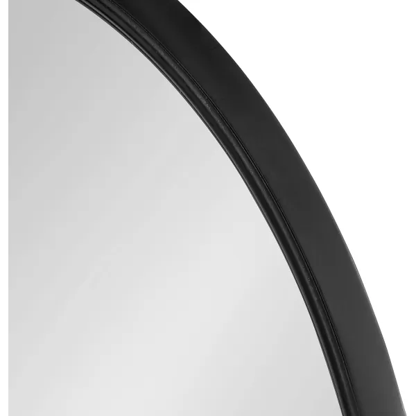 Kate and Laurel Hogan Farmhouse Oval Framed Wall Mirror 18 x 24 Natural Rustic Decorative Traditional Wood Mirror with Soft Curvature and Oval ShapeBlack