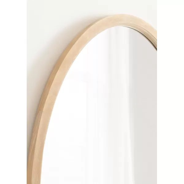 Kate and Laurel Hogan Farmhouse Oval Framed Wall Mirror 18 x 24 Natural Rustic Decorative Traditional Wood Mirror with Soft Curvature and Oval ShapeNatural