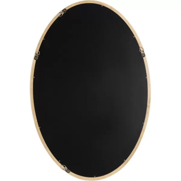 Kate and Laurel Hogan Farmhouse Oval Framed Wall Mirror 18 x 24 Natural Rustic Decorative Traditional Wood Mirror with Soft Curvature and Oval ShapeNatural