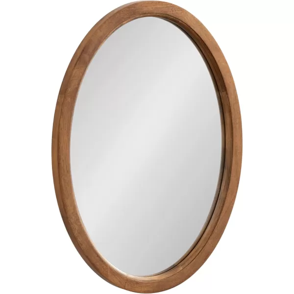 Kate and Laurel Hogan Farmhouse Oval Framed Wall Mirror 18 x 24 Natural Rustic Decorative Traditional Wood Mirror with Soft Curvature and Oval ShapeRustic Brown