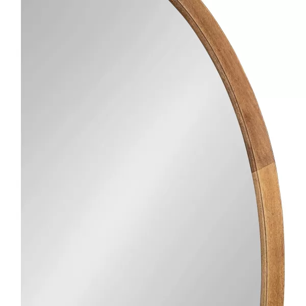 Kate and Laurel Hogan Farmhouse Oval Framed Wall Mirror 18 x 24 Natural Rustic Decorative Traditional Wood Mirror with Soft Curvature and Oval ShapeRustic Brown