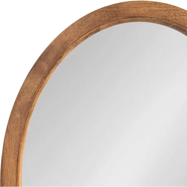 Kate and Laurel Hogan Farmhouse Oval Framed Wall Mirror 18 x 24 Natural Rustic Decorative Traditional Wood Mirror with Soft Curvature and Oval ShapeRustic Brown